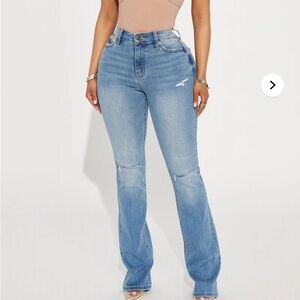 Fashion Nova Light Blue Flare Jeans